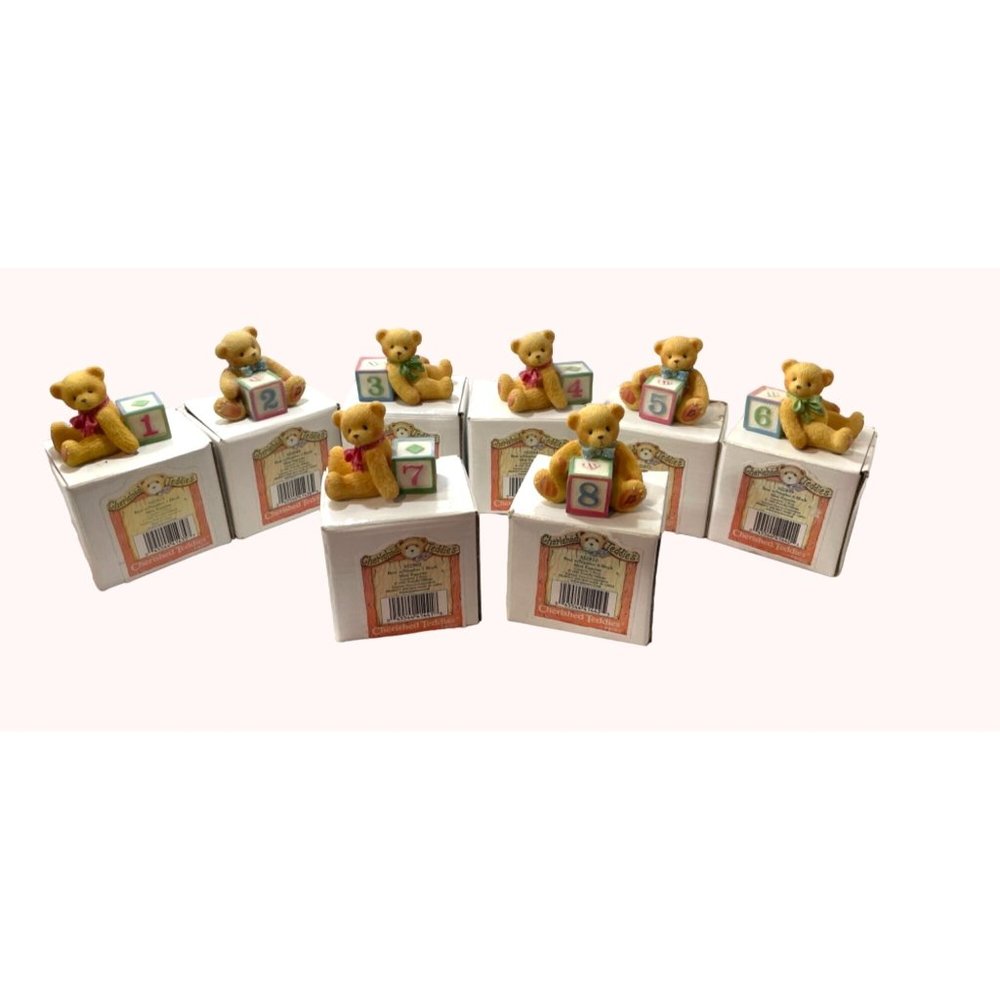 Cherished Teddies Birthday Teddy Bears One thru Eight Childs Birthday Memories
